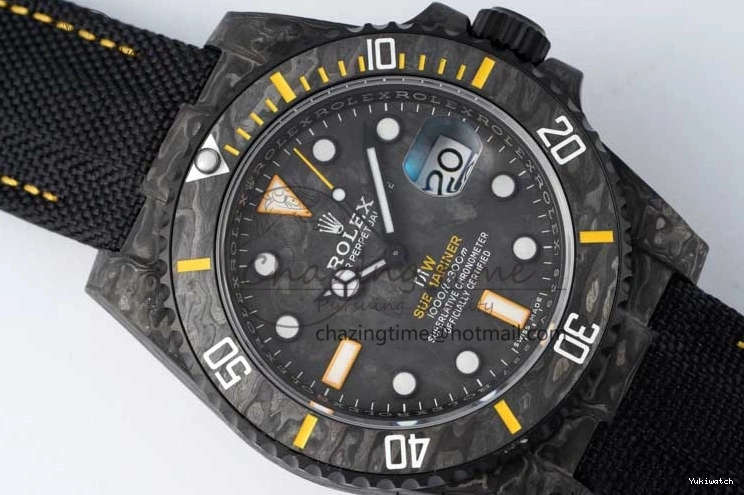 Black Nylon Black Dial Submariner Yellow 1:1 DIW Edition VS3135 on Best VSF Strap Carbon 0108